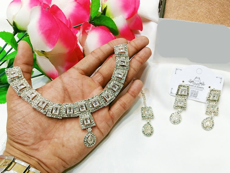 Indian Style Zircon Studded Party Wear Jewellery Set (DZ16841) main image 1