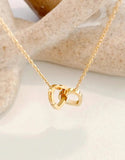 Minimalist Gold Plated Double Heart Shape Necklace | Durable Stainless Steel Jewelry Regular price (DZ18399)