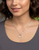 Minimalist Design Silver Plated Stainless Steel Pendant (DZ18367)