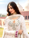 Graceful Embroidered White Chiffon Dress for Nikkah & Engagement (DZ18420)