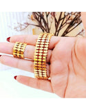 Trendy Gold Plated Bangle and Ring Set – Stainless Steel Jewelry (DZ18391)