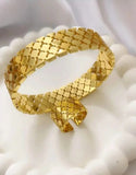 Trendy Gold Plated Bangle and Ring Set – Stainless Steel Jewelry (DZ18391)