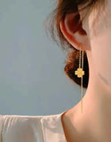 Four Leaf Clover Sui Dhaga Earrings in Stainless Steel Finish (DZ18370)