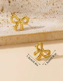 StainMinimalist Gold Plated Stainless Steel Bow Shaped Locket Set (DZ18372)