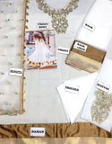 Embroidered White Chiffon Maxi Dress (DZ11305)