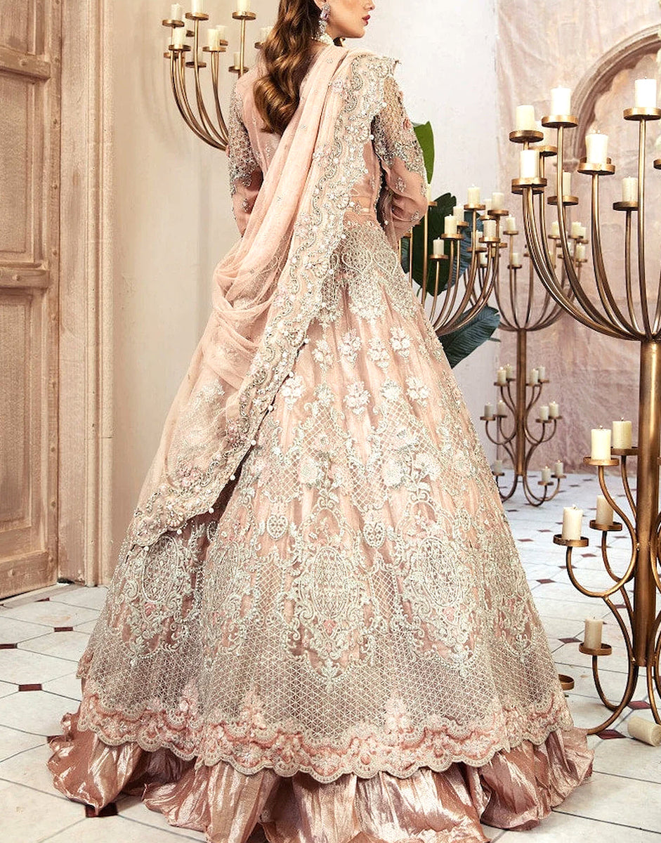Luxurious 3D Handwork & Embroidered Net Bridal Maxi Dress (DZ14769) –  DressyZone.com