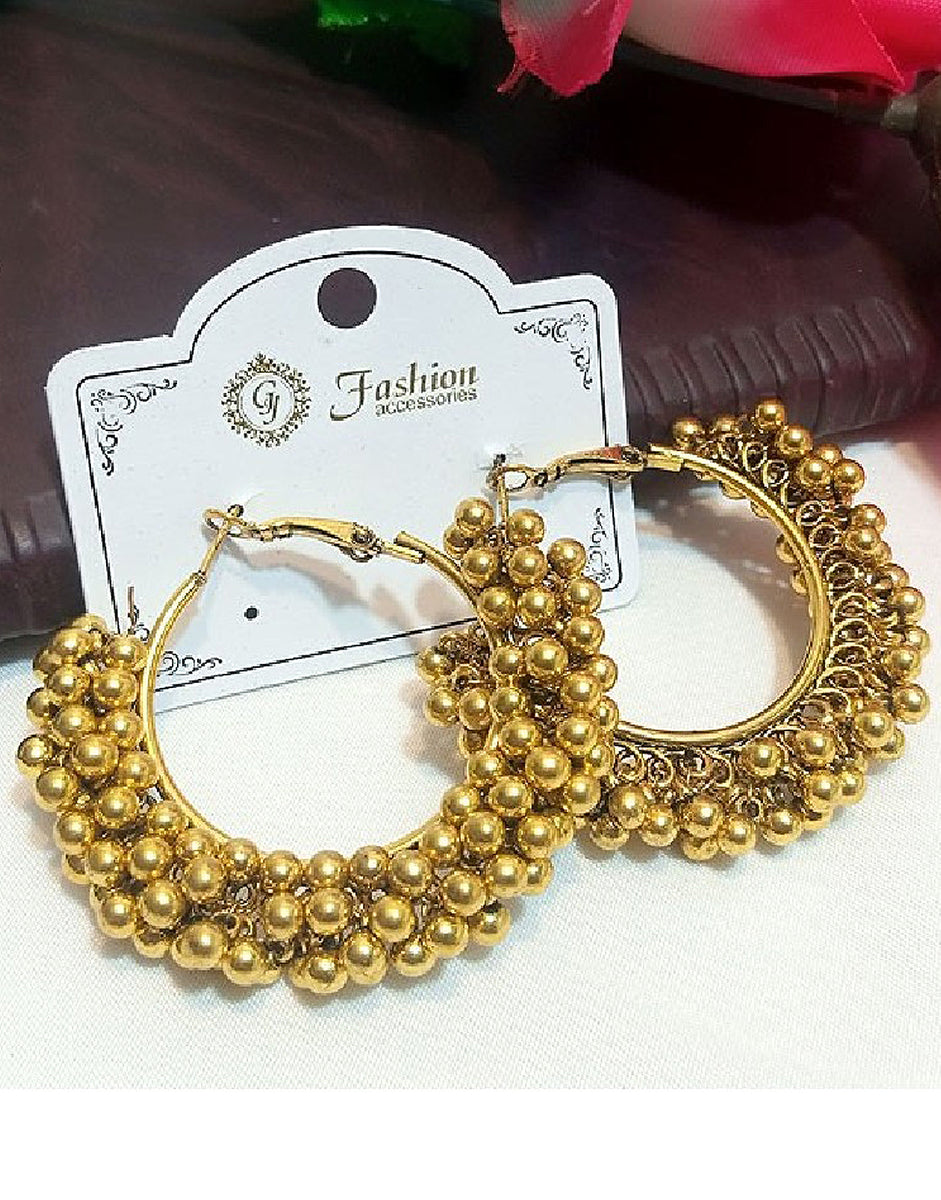 Traditional Fashion Earrings Golden (DZ15619) – - Main Image
