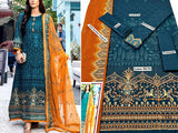 Luxury Embroidered Lawn Dress 2024 with Bamber Chiffon Dupatta (DZ15651)