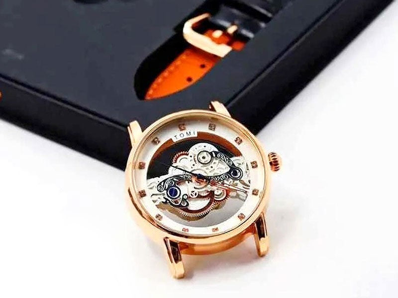 Original Tomi Face Gear Men s Watch with 2 Leather Strap Box DZ16133