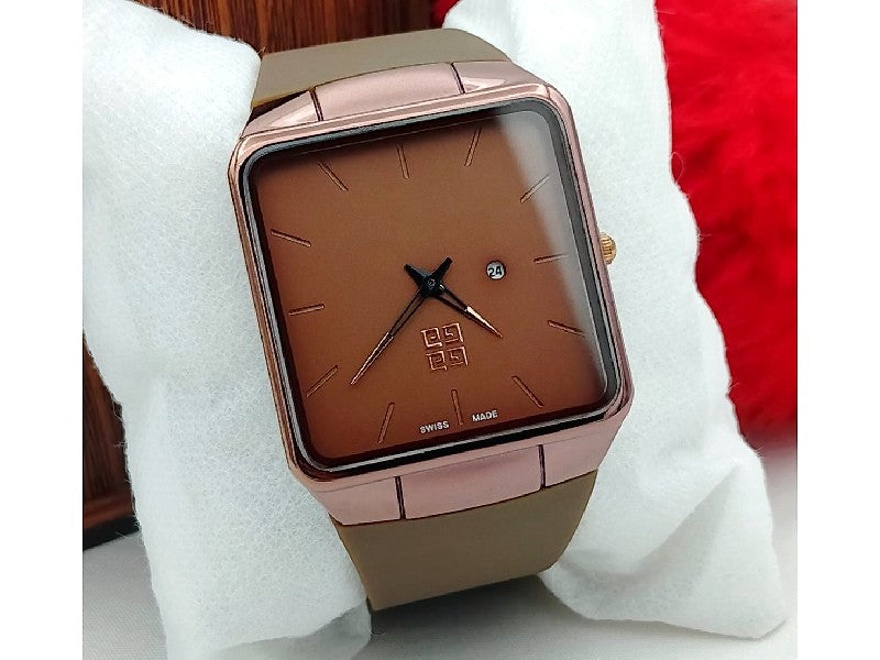 Bobroff Brown Rubber Dress Watch main image 0