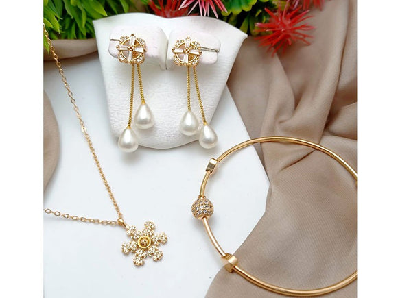 Gold Plated Combo Jewelry Set with Kara Bracelet (DZ16448)