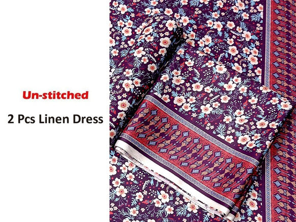 Digital All-Over Print 2-Piece Linen Dress (DZ16523)