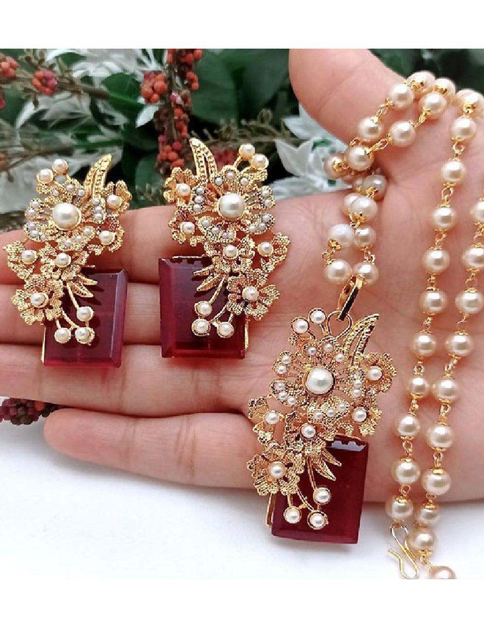 Turkish Gold Polish Jewelry Set with Earrings DZ16591 DressyZone