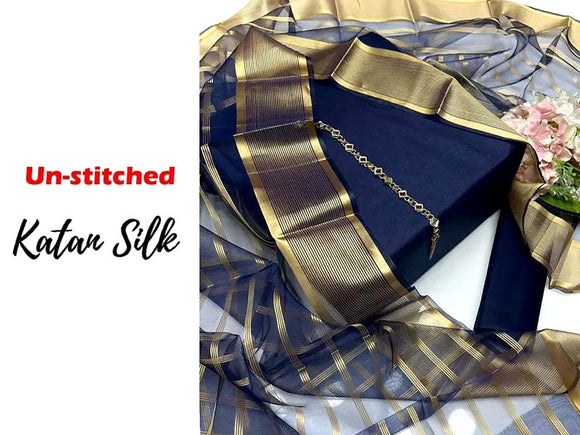 Banarsi Style Katan Silk Dress with Lining Organza Dupatta (DZ16821)