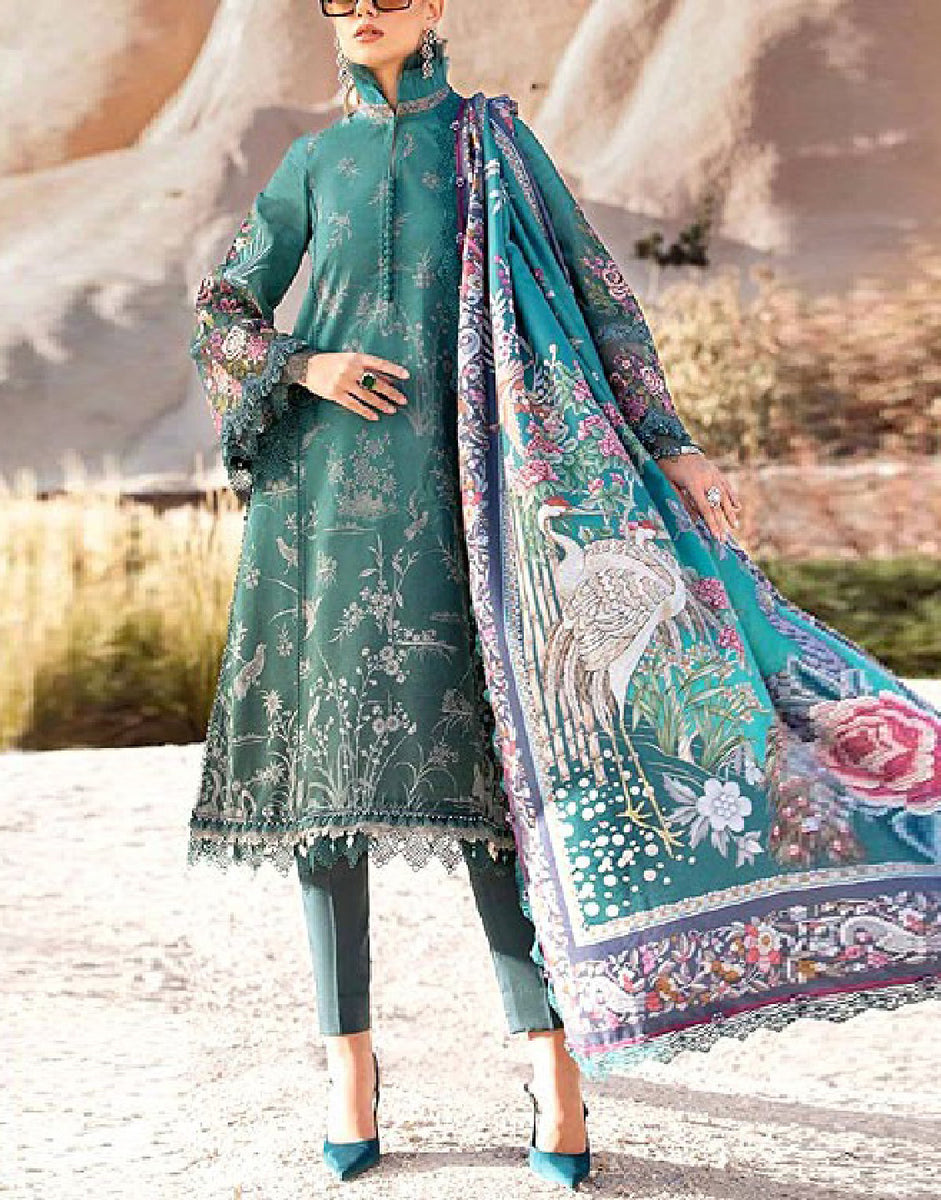 Silk Dupatta Lawn Suits With Net Dupatta Online Elegant