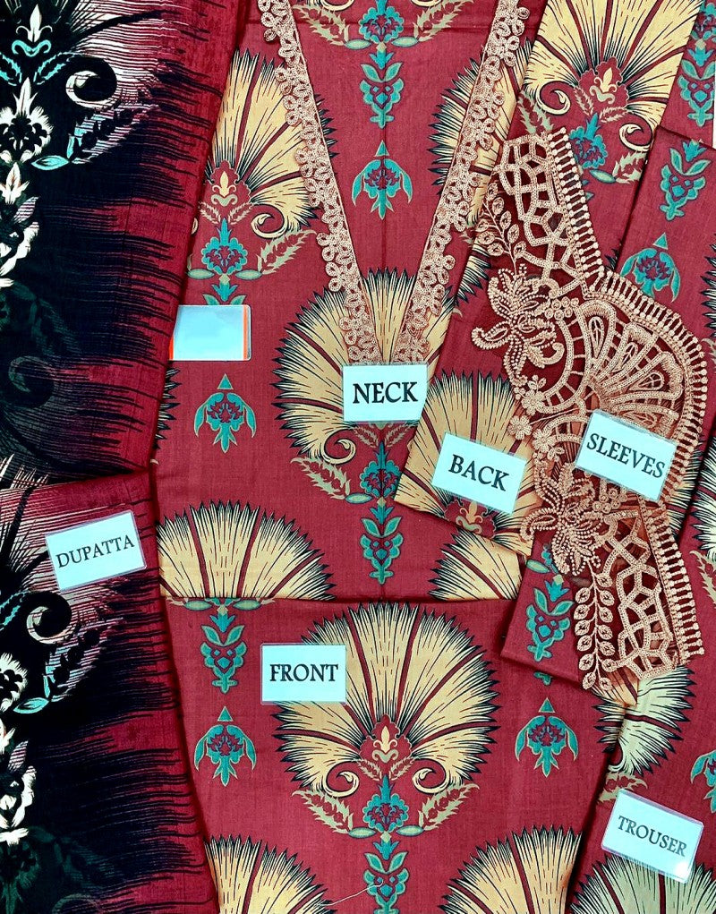 Mannat Clothing Pret Embroidered Lawn 3 Piece Suit Dawn