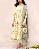 All-Over Print Schiffli Embroidered Lawn Dress with Chiffon Dupatta (DZ18068)