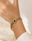 Trendy Roman Numeral Mesh Chain Bracelet in Stainless Steel Finish (DZ18363)