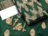 Banarsi Style Cotton Jacquard Dress with Cotton Jacquard Dupatta (DZ14177)