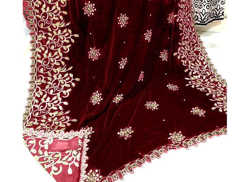 Velvet shawl wedding online cheap