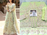 Mirror & Heavy Handwork Embroidered Net Bridal Maxi Dress (DZ15510)