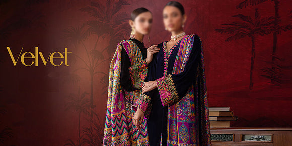 Zainab Chottani Luxury Winter Velvet Dresses Collection 2023-24