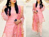 Banarsi Style Cotton Jacquard Dress with Cotton Jacquard Dupatta (DZ14641)