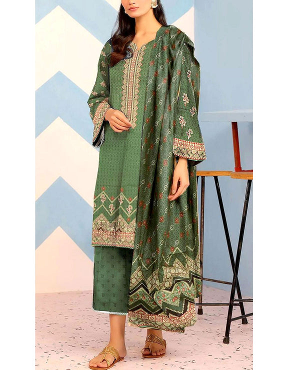 Digital Print Khaddar Dress with Khaddar Dupatta (DZ17600)