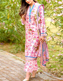 Digital All-Over Print Karandi Dress with Karandi Dupatta (DZ17579)