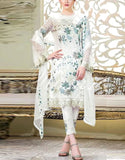 Heavy Embroidered Cotton Dress with Bamber Chiffon Dupatta (DZ15873)