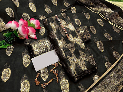 Glittering Lorex Weaved Cotton Jacquard Party Wear Dress (DZ16810)