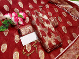 Glittering Lorex Weaved Cotton Jacquard Party Wear Dress (DZ16813)