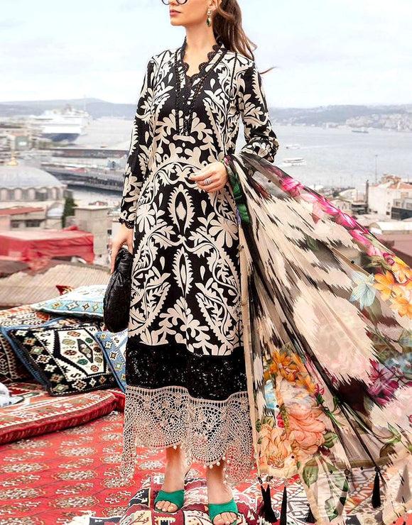 white christmas dresses printed lawn dress design GF085 – Gul Fatima main image 0