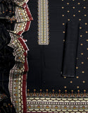 Digital Print Black Khaddar Suit  with Khaddar Dupatta (DZ17597)