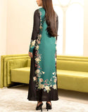 Digital Print Silk Party Wear Dress with Silk Dupatta (DZ17604)