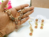 Indian Style Zircon Studded Party Wear Jewellery Set (DZ16784)