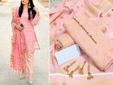 Banarsi Style Cotton Jacquard Dress with Cotton Jacquard Dupatta (DZ14641)
