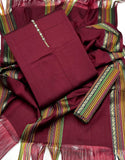 Traditional 3-Pieces Maroon Sussi Dress (DZ17551)