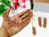 Indian Style Zircon Studded Party Wear Jewellery Set (DZ16787)