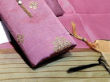 Banarsi Style Embroidered Raw Silk Dress with Silk Jhalar Dupatta (DZ15926)