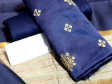 Banarsi Style Embroidered Shamoz Silk Dress with Silk Jhalar Dupatta (DZ16111)