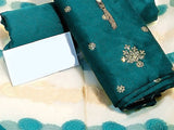 Banarsi Style Embroidered Raw Silk Dress with Organza Jacquard Dupatta (DZ16162)