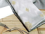 Banarsi Style Embroidered Shamoz Silk Dress with Silk Jhalar Dupatta (DZ16113)