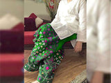 2-Pcs Embroidered Cotton Lawn Dress with Green Phulkari Embroidered Trouser (DZ13155)