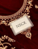 Trendy Embroidered Velvet Party Wear Dress with Emb. Silk Trouser (DZ17616)