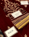 Trendy Embroidered Velvet Party Wear Dress with Emb. Silk Trouser (DZ17616)
