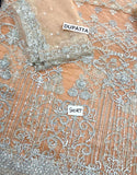 Luxury Handwork & Heavy Embroidered Net Bridal Maxi Dress (DZ17678)