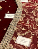 Trendy Embroidered Velvet Party Wear Dress with Emb. Silk Trouser (DZ17616)