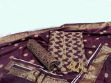 Banarsi Style Cotton Jacquard Dress with Cotton Jacquard Dupatta (DZ14390)