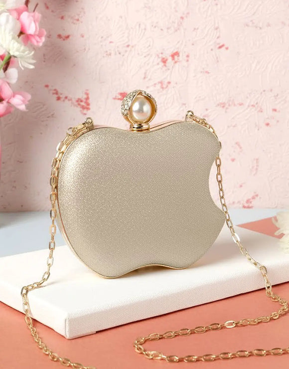 Elegant Apple Shape Fancy Bridal Clutch for Wedding & Parties (DZ18336)